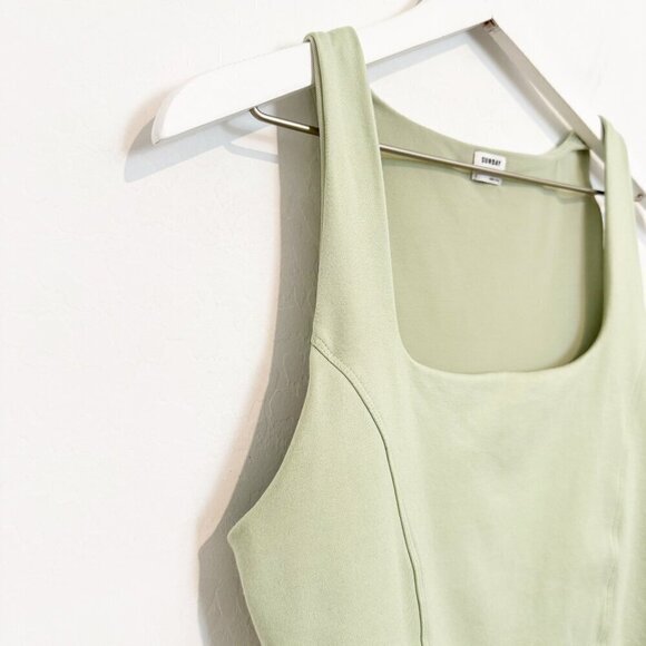 Aritzia Sunday Best Jagger Square Neck Corset Cropped Tank Top Green Size Large - Picture 4 of 8